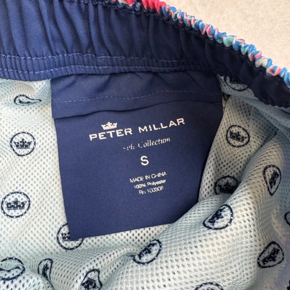 Peter Millar Swim Trunks Mens Small Blue Pink‎ Clownfish Coral Seaside Excellent